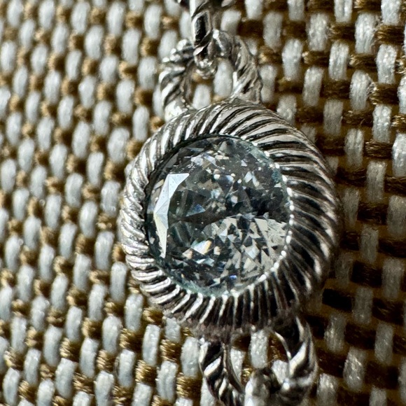 Judith Ripka Silver Necklace with 5 Crystal Accents 18” With 2” Extender - Picture 3 of 12